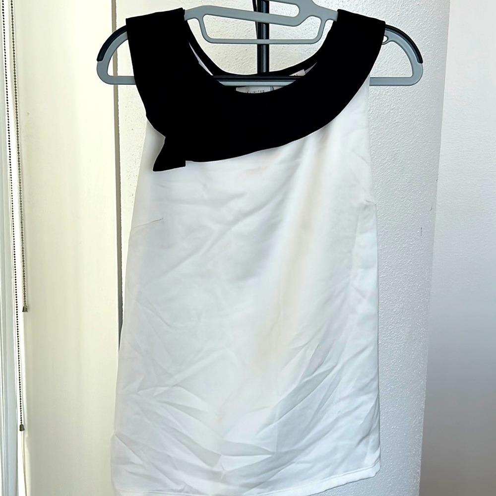 Cream and Black Medium Blouse by The Limited